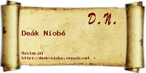 Deák Niobé névjegykártya